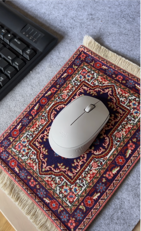 Peach Bloom Rug Mouse Pad