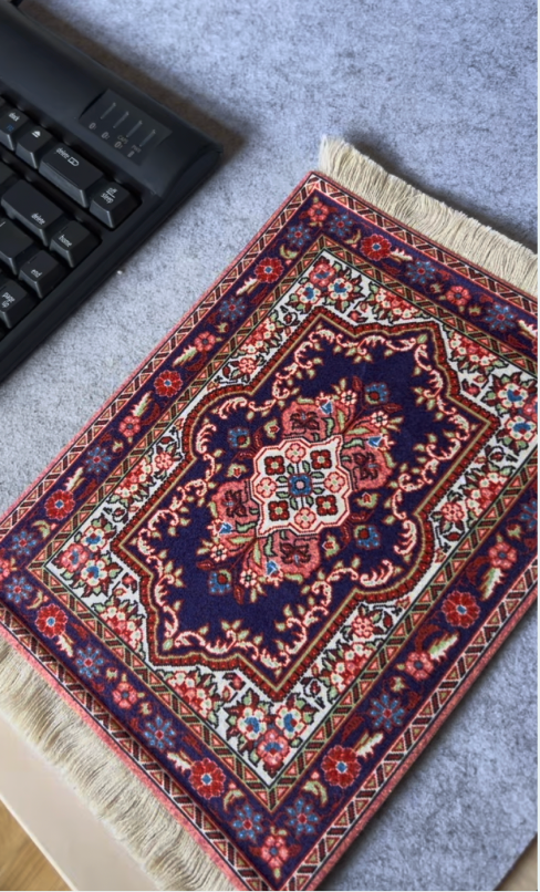 Peach Bloom Rug Mouse Pad