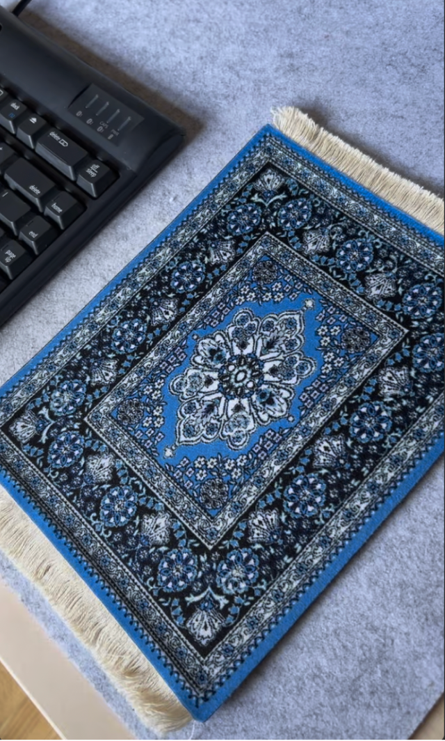 Cool Blue Rug Mouse Pad