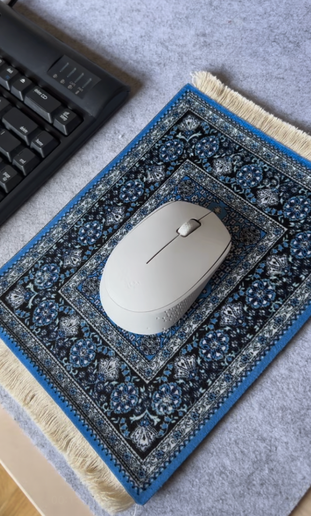 Cool Blue Rug Mouse Pad
