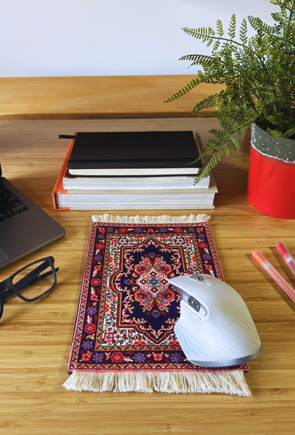 Peach Bloom Rug Mouse Pad