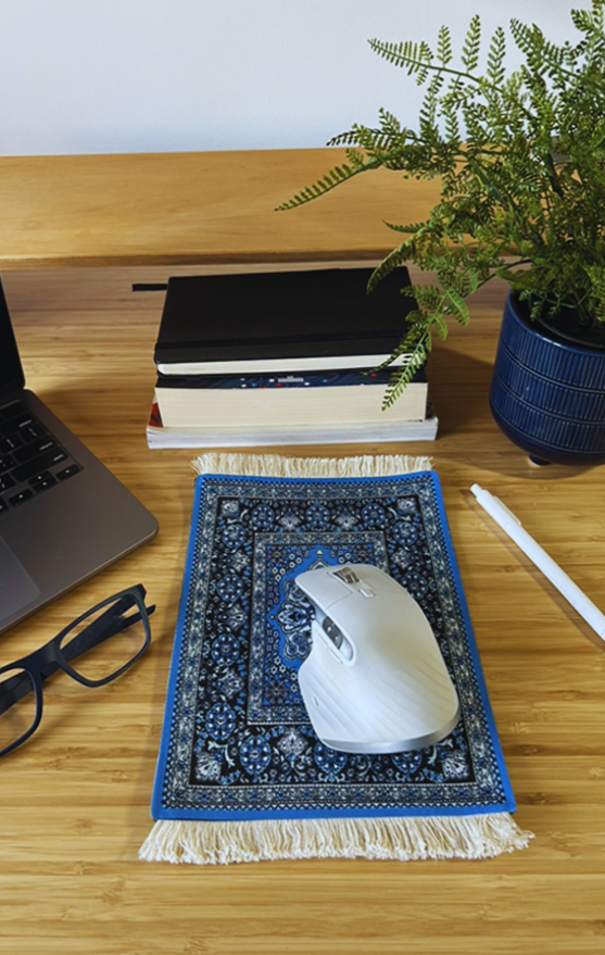 Cool Blue Rug Mouse Pad